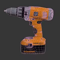 Orange And Gray Compact Cordless Drill With Battery Powered Power Tool Design 3d model