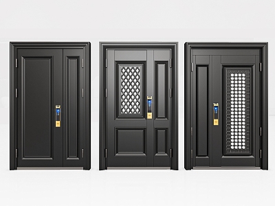 Modern entry security door, mother and child door, single door, combination door, mother and child security door, intelligent security door 3d model