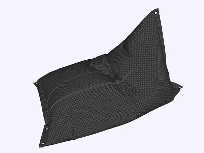 Black Bean Bag Chair with Textured Fabric for Comfortable Lounge Seating 3d model