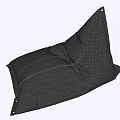 Black Bean Bag Chair with Textured Fabric for Comfortable Lounge Seating