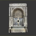 Ornate Stone Fountain With Intricate Carvings Arched Structure And Decorative Basin