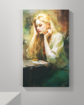 modern figure painting decorative painting 3d model