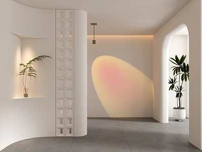 Modern Home Balcony Interior With Green Plants Leisure Seats And Soft Lighting 3d model