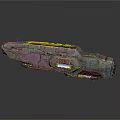 Futuristic Spacecraft Design For Cosmic Exploration With Metallic Hull Yellow Accents And Advanced Cockpit Windows