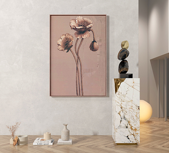 Nordic Plant Painting Abstract Decorative Painting 3d model