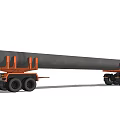 Yellow Heavy Duty Transport Truck Carrying Large Cylindrical Cargo With Multiple Wheels