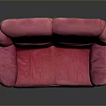 Stylish Red Leather Sofa With Two Seater Design And Smooth Upholstery