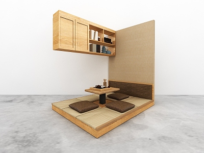 New Chinese Tatami Tea Table and Chair Tea Area model