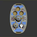 Handcrafted Porcelain Sculpture Tea Set With Blue Tray And Gold Decorative Patterns