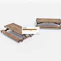 Rustic Wooden Outdoor Picnic Table and Bench Set with Natural Finish
