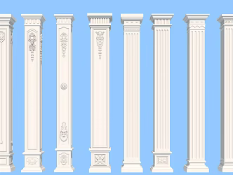 European column Roman column corner column 3d model