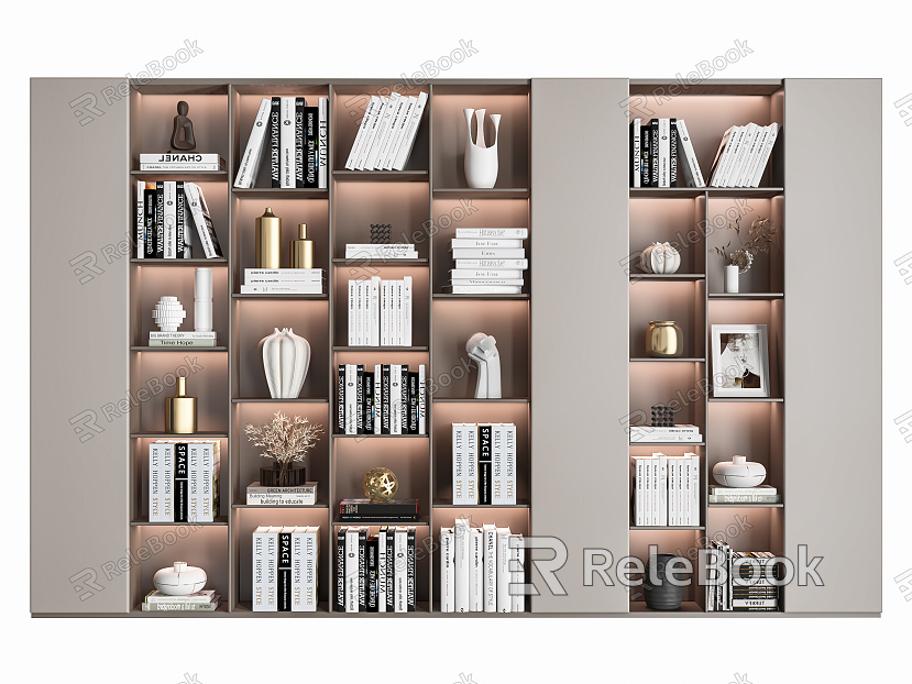 Modern bookcase model