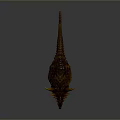 Detailed Armored Dinosaur Model with Spiked Head and Scaly Yellow Brown Body