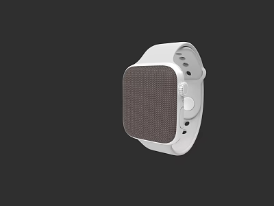 Modern White Electronic Smartwatch With Mesh Dial And Soft Strap Design 3d model