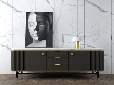 Light Luxury TV Cabinet Simple TV Cabinet 3d model