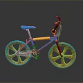 Vibrant Blue Bicycle With Yellow Wheels Handlebar And Blue Seat Design