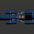Blue Motorcycle With Unique Streamlined Body Black Seat And Blue Wheel