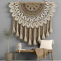 Handmade Macrame Animal Wall Decor with Bohemian Tassel Fringe Design for Home Living Room