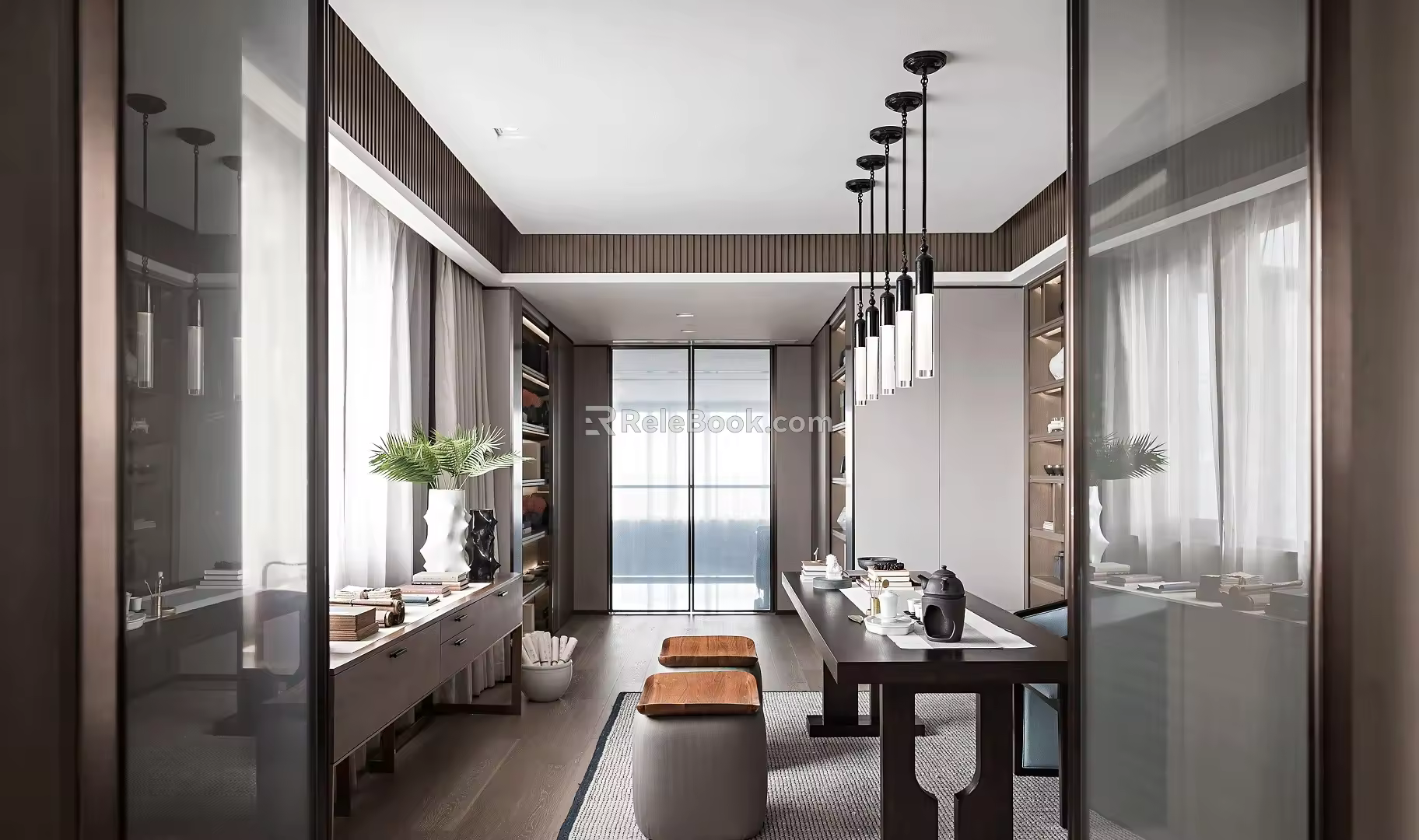 New Chinese Style Study 3d model