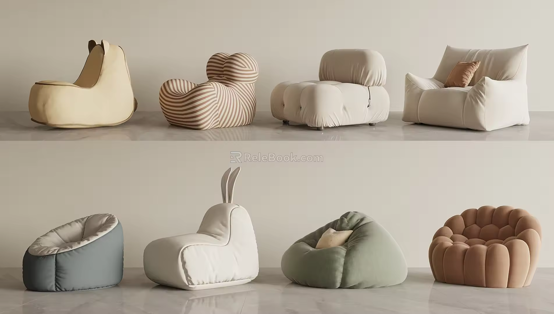 Single Sofa Lazy Sofa 3d model