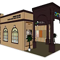 Modern Commercial Building Exterior With Luxing Group Signage Arched Windows And Entrance Seating