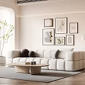 Modern Multiplayer Sofa Three-Seat Sofa 3d model