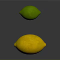 Fresh Ripe Yellow Lemon and Green Lime on Dark Surface with Reflection