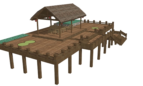 SU model of Chinese viewing platform 3d model