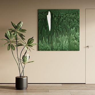 wind decorative painting wind potted plant 3d model