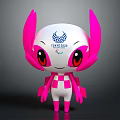 Tokyo 2020 Paralympic Games Mascot With Pink Ears White Body Checkerboard Pattern And Cute Design