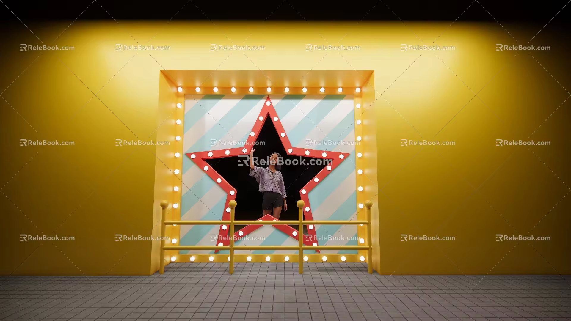 Retro Circus Elements Cheerful Window 3d model