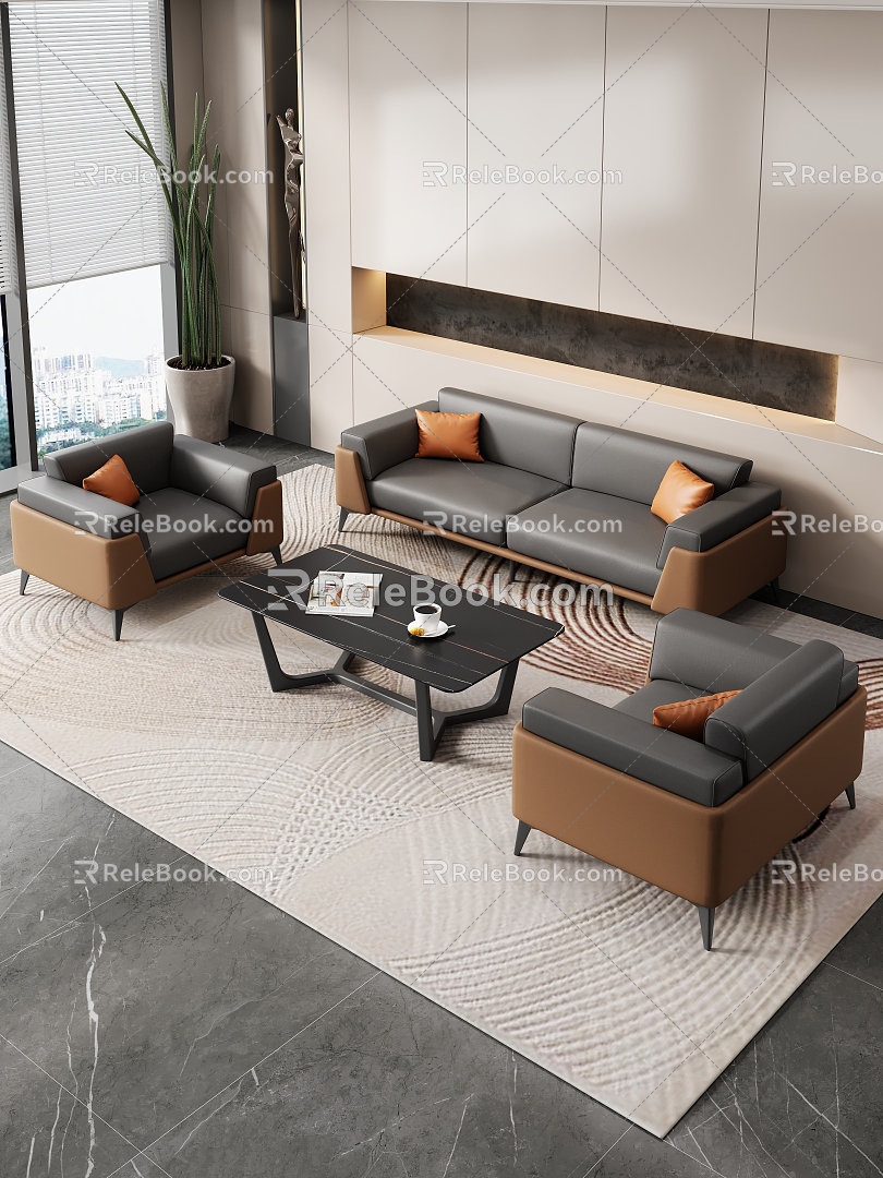 Office Office Leisure Area Office Sofa Combination 3d model