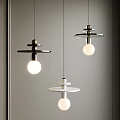 Modern Pendant Chandeliers With Spherical Illuminated Bulbs And Circular Decorative Bases