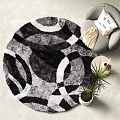 Modern Round Carpet Single Sofa Decorative Ornaments 3d model