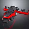 Red Modern Agricultural Harvester With Black Cab Large Wheels And Cutting Equipment
