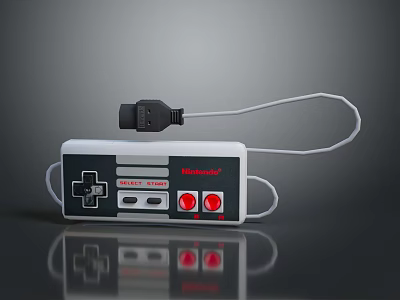 Classic Nintendo Game Controller Retro Electronic Gaming Accessory With Cable 3d model
