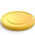 Golden Round Metallic Lid Featuring Shiny Smooth Surface And Ribbed Edges 3d model