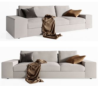 modern double sofa fabric double sofa 3d model