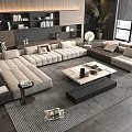 Modern Sofa Coffee Table Combination Sofa Coffee Table Multi-person Sofa Living Room 3d model