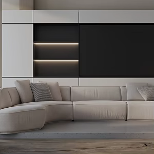 Modern three-seat sofa 3d model