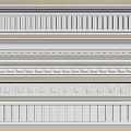 White Decorative Lines with Various Patterns and Designs for Interior Trim 3d model