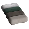 Modern Gray Upholstered Sofa Bench With Rounded Shape And Cylindrical Legs