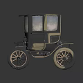 Vintage Classic Car Model With Black Beige Body And Wooden Spoke Wheels