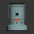 Light Blue Cylindrical Industrial Equipment With Black Top And Cooling Vents
