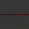 3D Rendered Red Metal Knife Design With Curved Handle And Sharp Blade