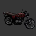 Red Vintage Motorcycle With Brown Seat And Silver Engine Design 3d model
