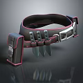 Tactical Gear Belt Featuring Black Red Trim Metal Buckle And Claw Tools