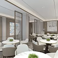 Elegant Modern Boutique Interior With Open Layout Tables Chairs And Screens