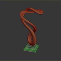 Artistic Copper Spiral Sculpture on White Square Base with Modern Design