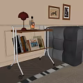 Modern-Quiet Movable Side Corner Books Table Lamp Ornaments Combination Decorative Hanging Paintings 3d model